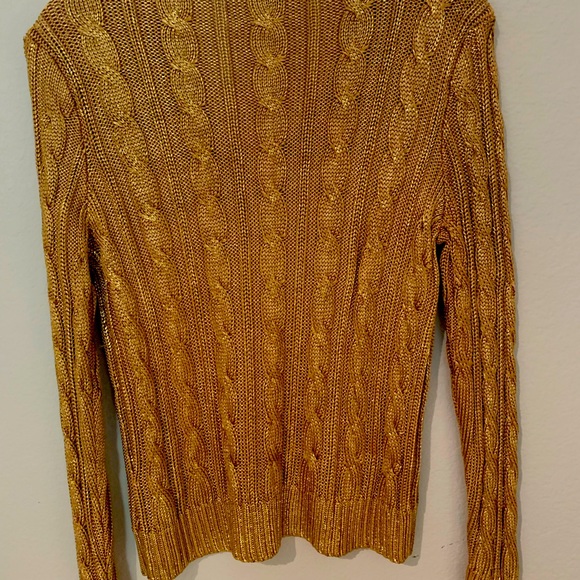 Ralph Lauren, sophisticated gold V-neck. Medium size. Never worn. - Picture 4 of 6